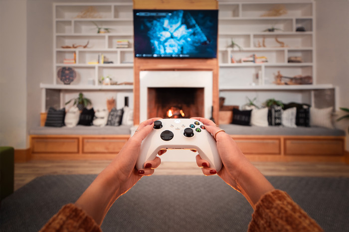 Microsoft Xbox Series X en S Wireless Controller Robot Wit product in gebruik