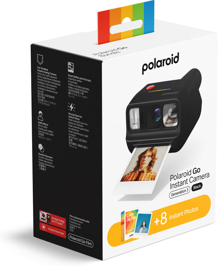 Polaroid Go Gen 3 Zwart + Color Film (8 stuks) verpakking