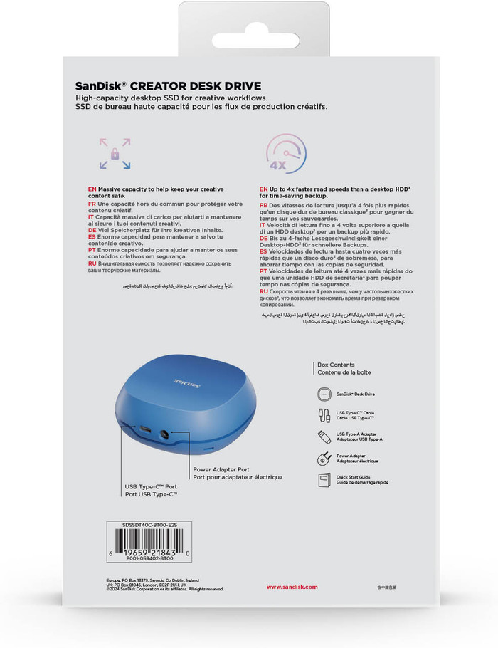 SANDISK Creator Desk Drive 8TB verpakking