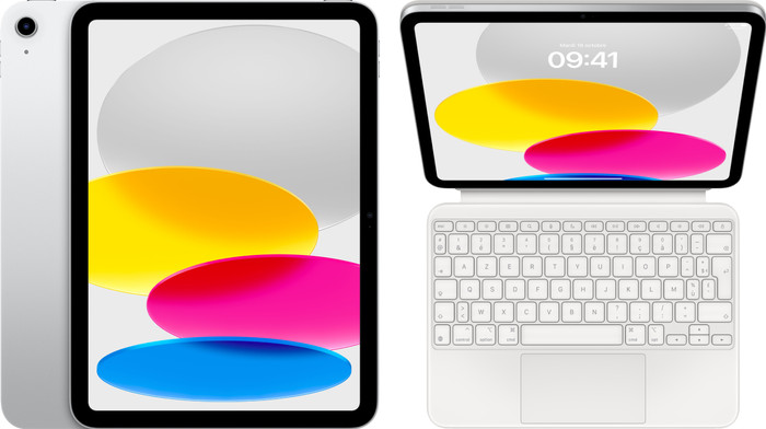 Apple iPad (2022) 10,9 pouces 256 Go Wifi Argent + Magic Keyboard Folio AZERTY Main Image