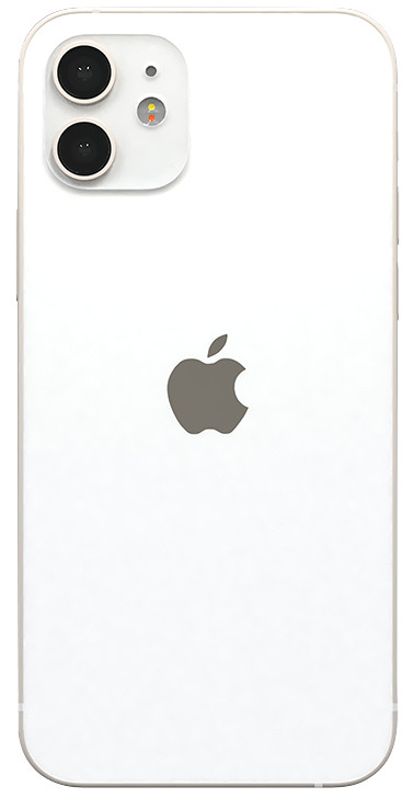 Refurbished iPhone 12 mini 64GB Wit (Licht gebruikt) achterkant