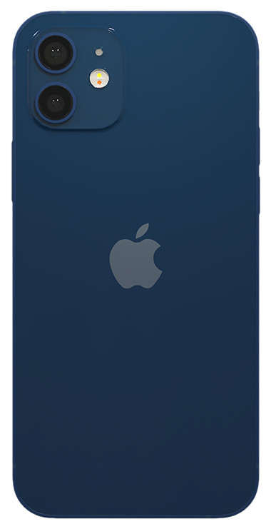 Refurbished iPhone 12 mini 64GB Blauw (Licht gebruikt) achterkant