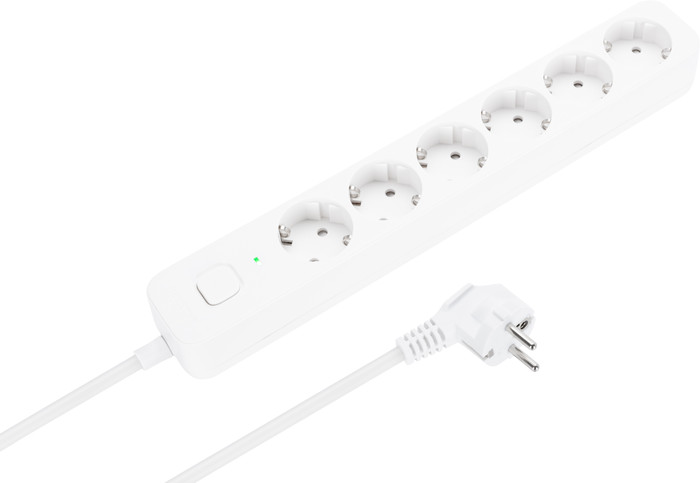 BlueBuilt Stekkerdoos 6-voudig 3 meter Wit linkerkant