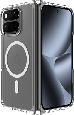 Just in Case Google Pixel 11 Pro Fold Back Cover met Magneet Transparant linkerkant