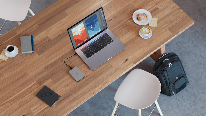 LaCie Mobile Drive 4TB product in use