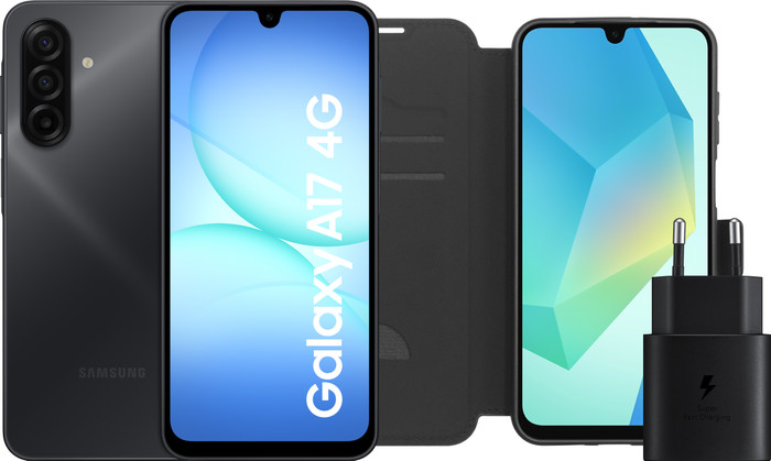 Samsung Galaxy A17 128GB Zwart 4G + Accessoirepakket Main Image