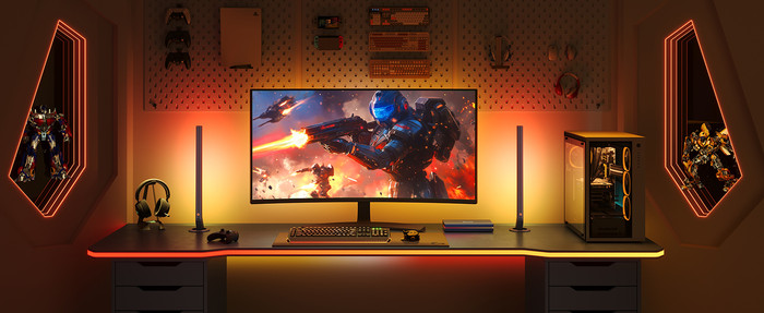 Govee AI Sync Box kit 2 27-34 inch product in gebruik