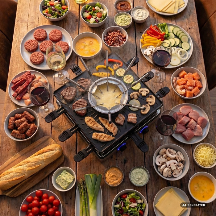 Princess Raclette and Fondue product in gebruik
