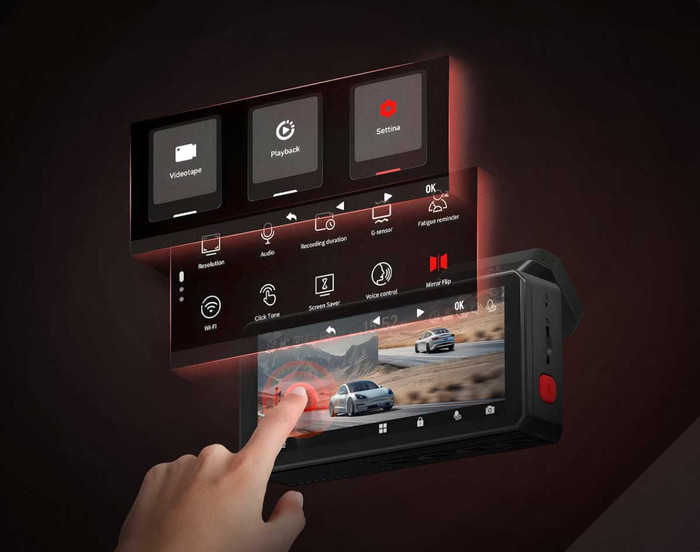 Redtiger F77 V2 4K Touchscreen Wifi GPS 2CH 256GB product in gebruik