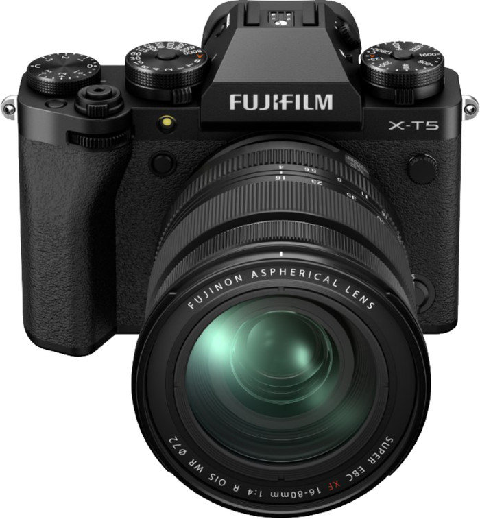 Fujifilm X-T5 Zwart + XF 16-80mm f/4 voorkant