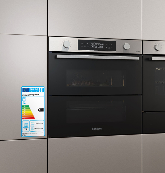 Samsung NV7B4540VAK Dual Cook Flex product in use