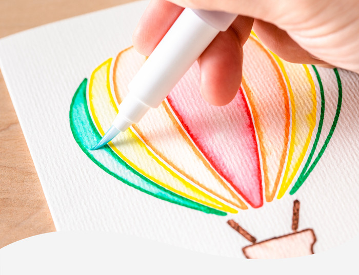 Cricut Joy Aquarel markers en kwasten 9-pack 1.0 mm product in gebruik