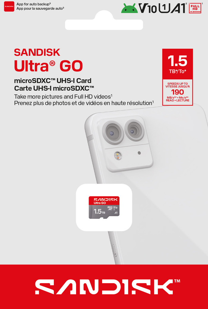 SANDISK Ultra GO microSDXC 1,5TB 190MB/s verpakking
