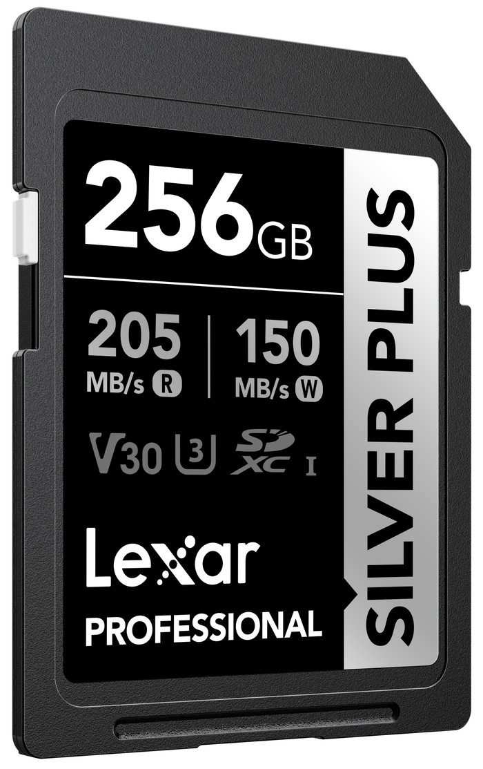 Lexar Professional SDXC Silver Plus 256GB 150MB/s rechterkant