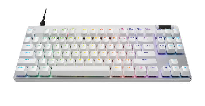 Logitech G Pro X TKL Rapid Gaming Keyboard White QWERTY front