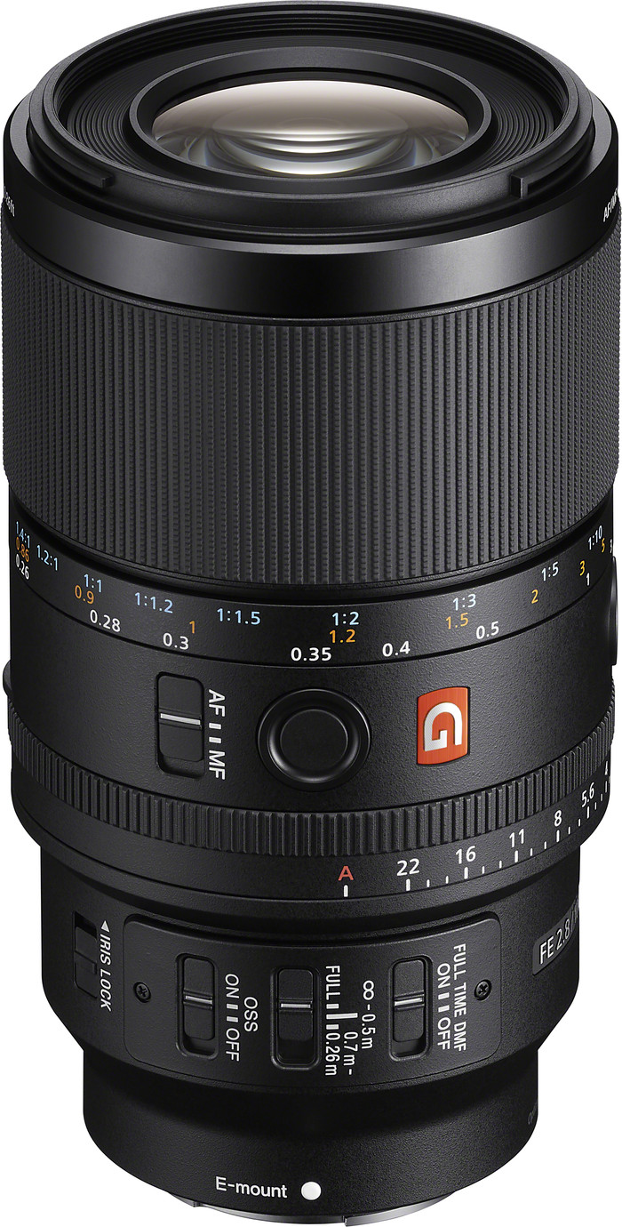 Sony FE 100mm f/2.8 Macro GM OSS bovenkant