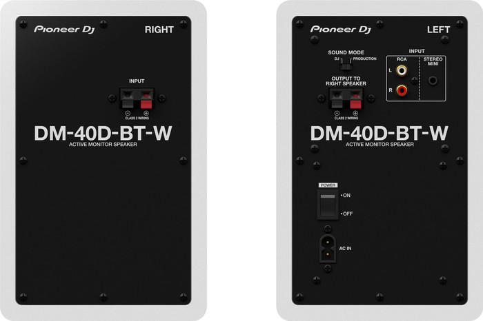 Pioneer DJ DM-40D-BT Wit achterkant