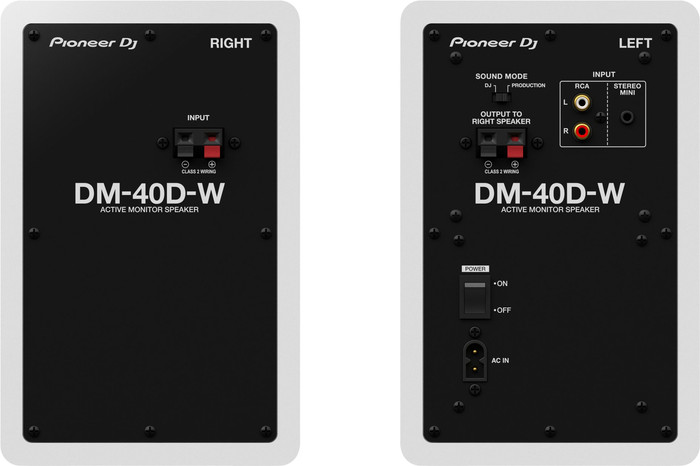 Pioneer DJ DM-40D Wit achterkant