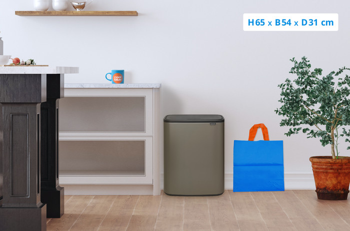 Brabantia Bo Touch Bin 2 x 30 Liter Platinum + Vuilniszakken (120 stuks) visual Coolblue 1