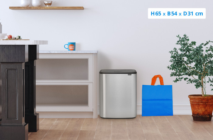 Brabantia Bo Touch Bin 2 x 30 Liter Rvs Fingerprint Proof + Vuilniszakken (120 stuks) visual Coolblue 1