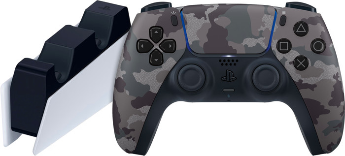 Sony PlayStation 5 DualSense Controller Grey Camo + Oplaadstation Main Image