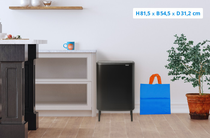 Brabantia Bo Touch Bin Hi afvalemmer 2 x 30 liter Matt Black visual Coolblue 1