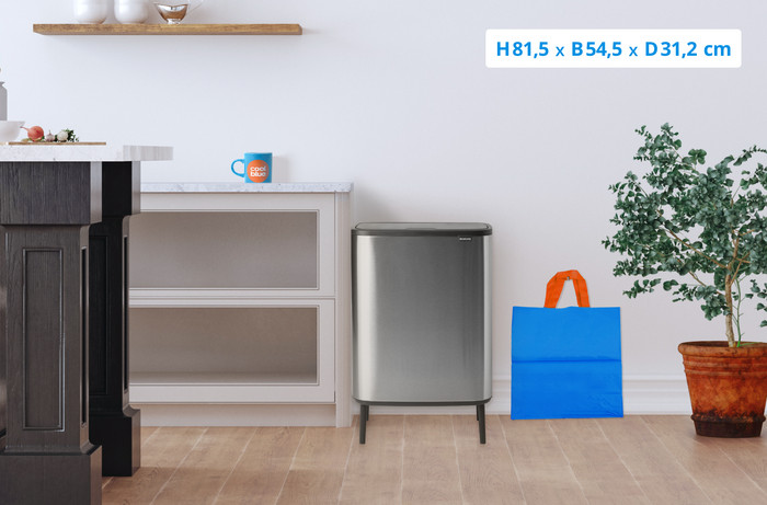 Brabantia Bo Touch Bin Hi afvalemmer 2 x 30 liter Matt Steel Fingerprint Proof visual Coolblue 1