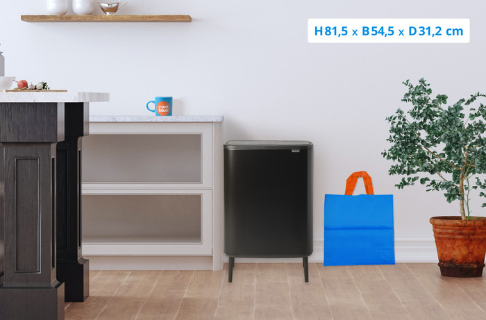 Brabantia Bo Touch Bin Hi Prullenbak 60 liter Mat Zwart visual Coolblue 1