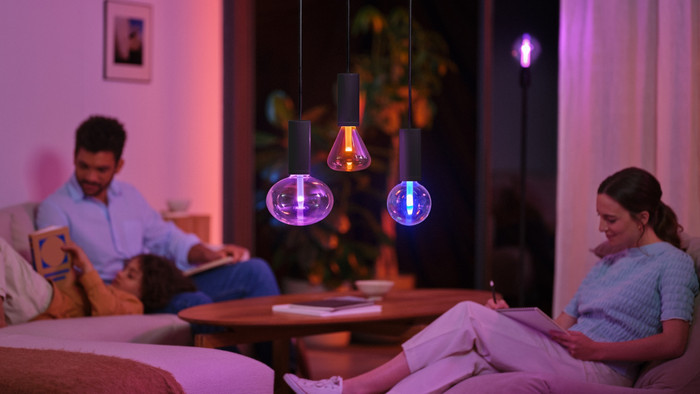 Philips Hue Lightguide koord - zwart - E27 product in gebruik