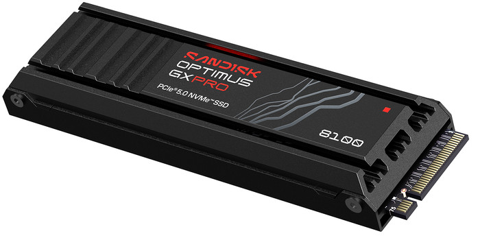 SANDISK Optimus GX PRO 8100 4TB Heatsink PCIe 5.0 NVMe SSD voorkant