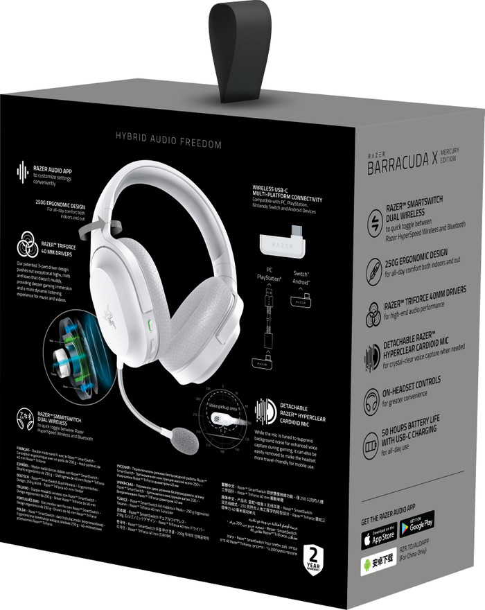 Razer Barracuda X Wireless Gaming Headset - Mercury White (2022) verpakking