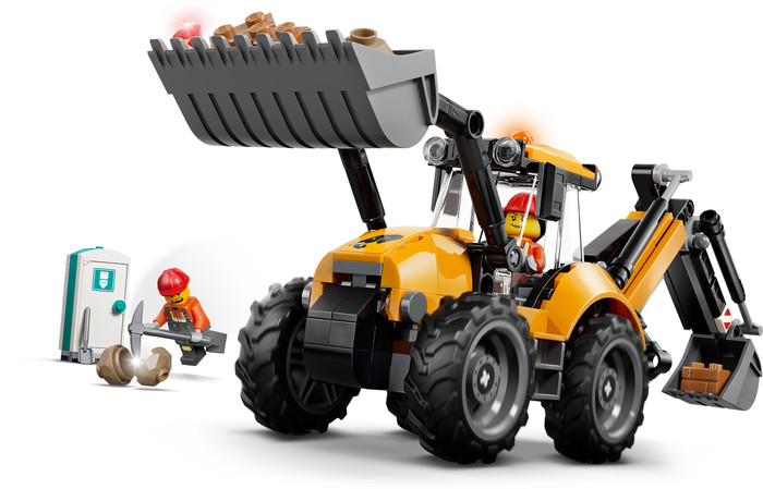 LEGO City Yellow Backhoe Loader 60480 detail