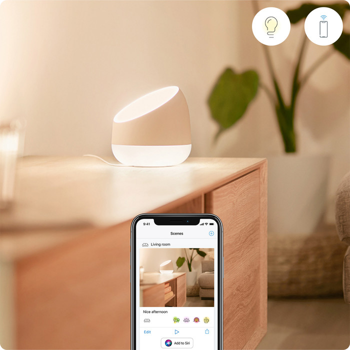 WiZ Squire Table Lamp - Colored and White Light product in use