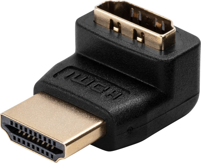 BlueBuilt HDMI Kabel 4K 60Hz Nylon 15 Meter + 90° adapter detail