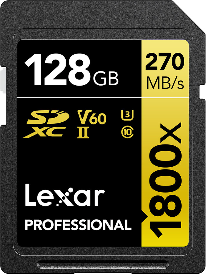 Lexar Professional SDXC 1800x GOLD 128GB 270MB/s Main Image