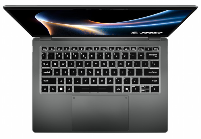 MSI Prestige 14 AI+ OLED D3MG-450NLN QWERTY bovenkant
