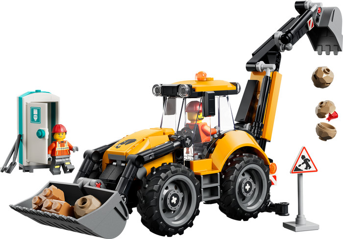 LEGO City Yellow Backhoe Loader 60480 Main Image