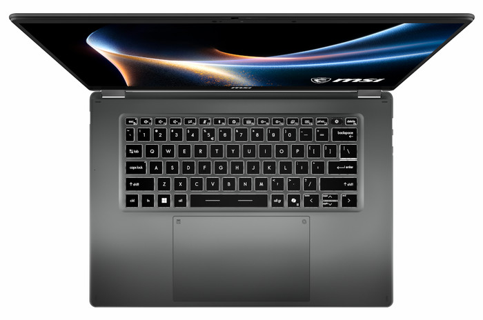 MSI Prestige N16 Flip AI+ OLED NVIDIA RTX Spark N1X C1XMT-037NLY QWERTY bovenkant