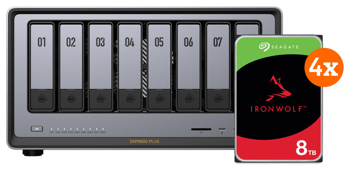 UGREEN NASync DXP8800 Plus + Seagate Ironwolf 4TB 8-Pack Main Image