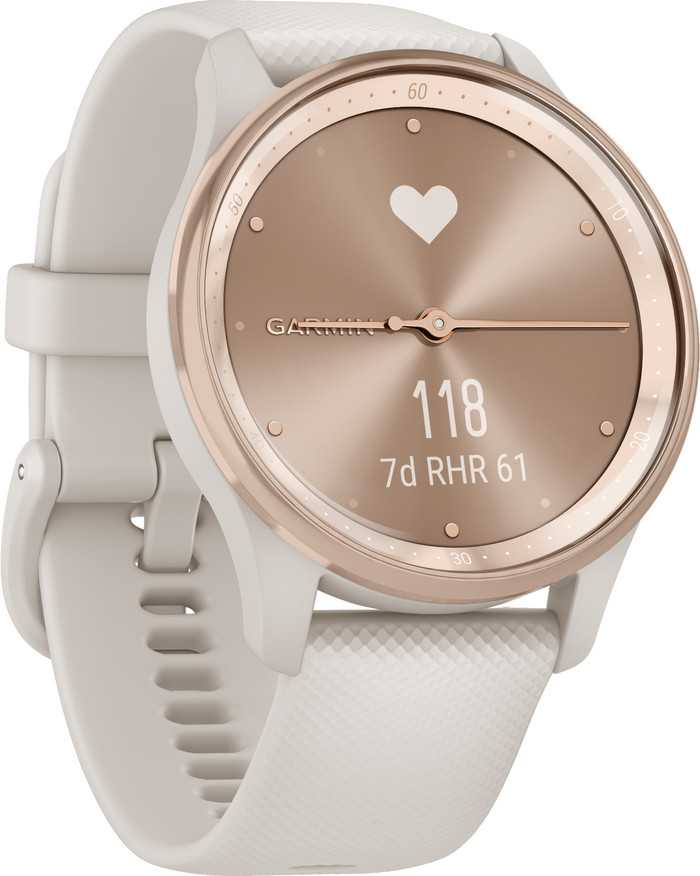 Garmin Vivomove Trend Roségoud/Wit linkerkant