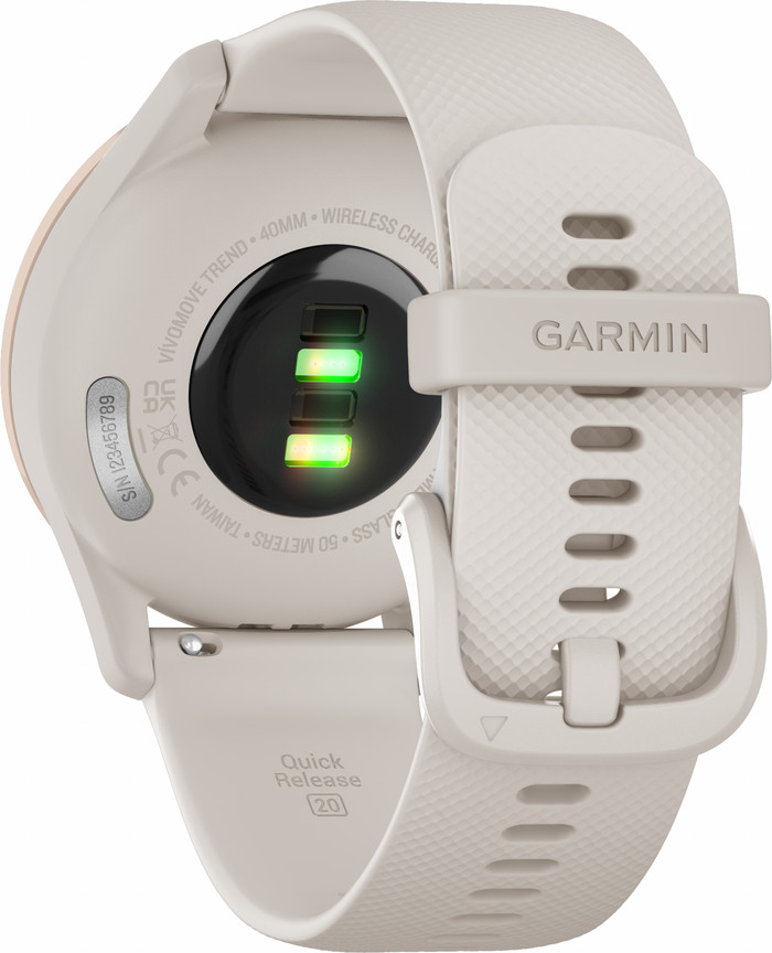Garmin Vivomove Trend Roségoud/Wit achterkant