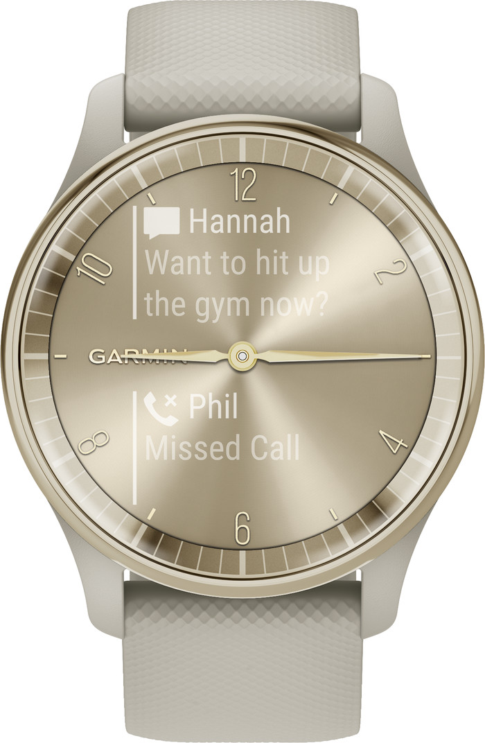 Garmin Vivomove Trend Goud/Grijs voorkant