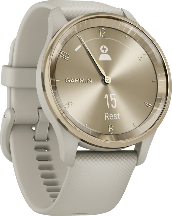 Garmin Vivomove Trend Goud/Grijs linkerkant