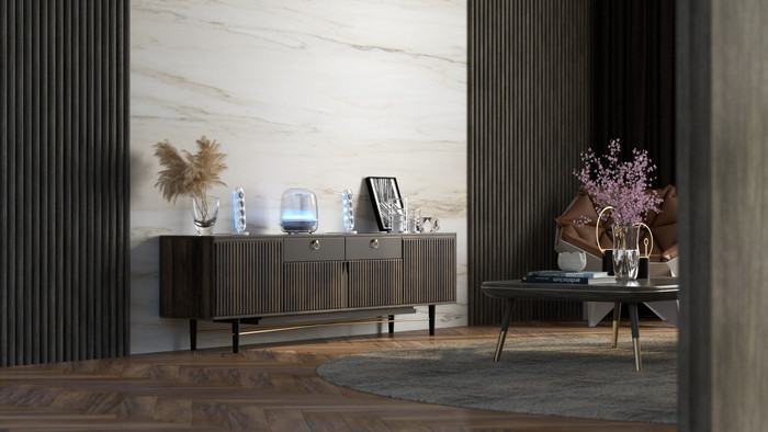 Harman Kardon SoundSticks 5 Wifi Wit product in gebruik