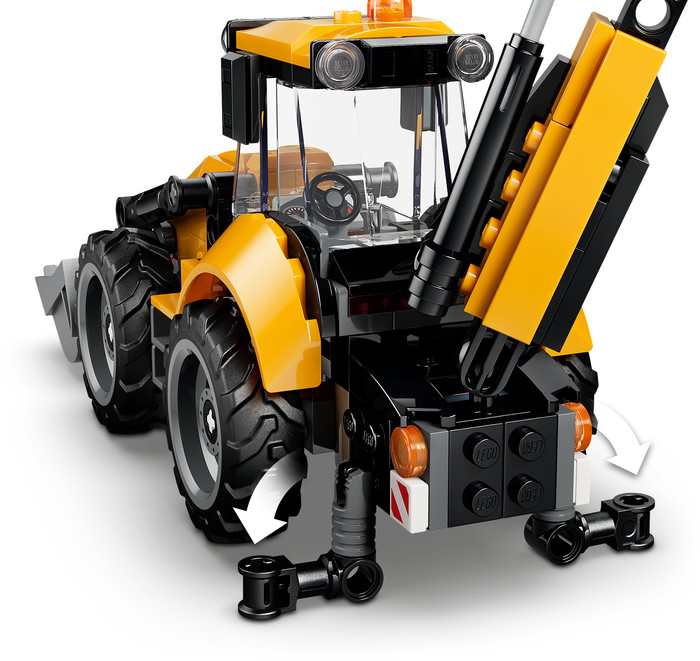 LEGO City Yellow Backhoe Loader 60480 product in use