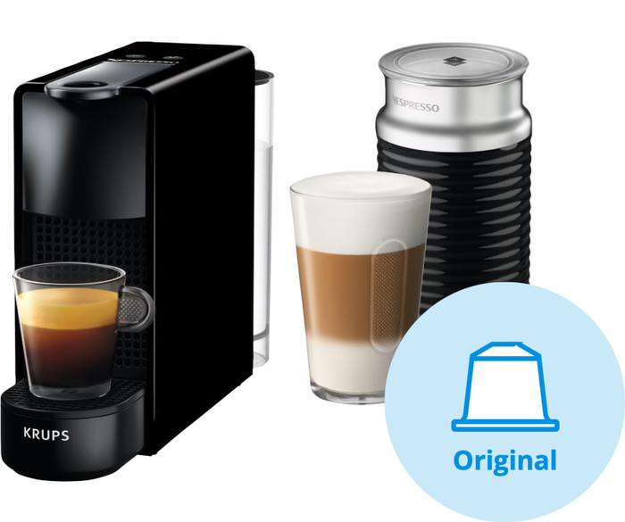 Krups Nespresso Essenza Mini XN1118 Black + Milk Frother front