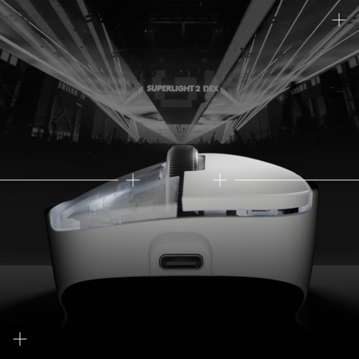 Logitech G PRO X SUPERLIGHT 2 DEX LIGHTSPEED Wireless Gaming Mouse White product in use