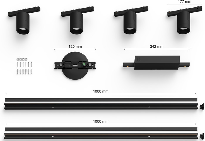 Philips Hue Perifo Rail Lighting Ceiling - 4 Spot Lights - White and Color - Black detail