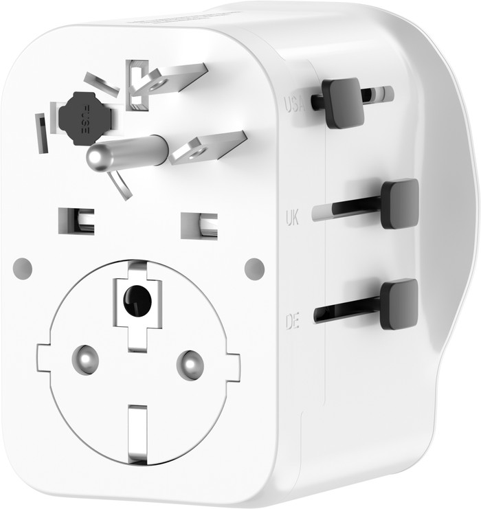 BlueBuilt Universele Wereldstekker 20 Watt achterkant