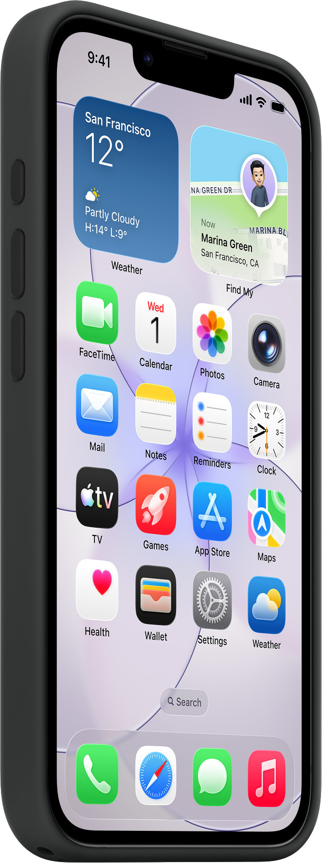 Apple iPhone 17e Back Cover met MagSafe Zwart rechterkant